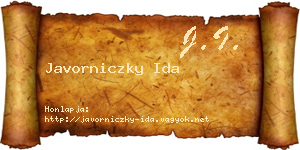 Javorniczky Ida névjegykártya