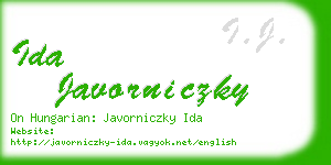 ida javorniczky business card